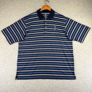 Pinehurst Putterboy Performance Golf Polo Mens XL Blue Striped Polyester Spandex